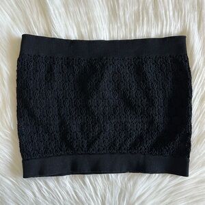 NWT Forever 21 Black Textured Strapless Knit Tube Top Size M/L